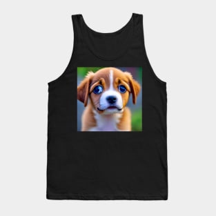 Cute Puppy Dog Big Eyes Tank Top